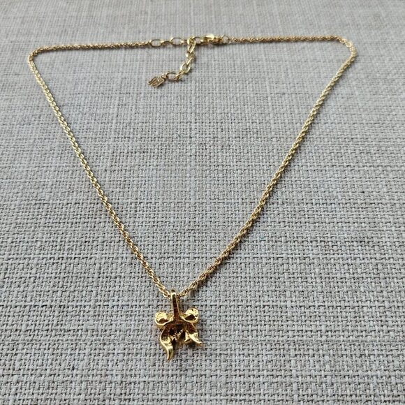 Nina Ricci Paris Women Necklace NR Pendant Gold Tone Jewelry w/ Box Bijoux Mode - Picture 2 of 11